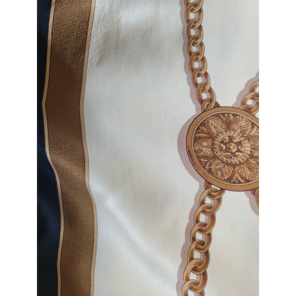 Vintage Adrianna Papell 100% Silk Chain Shirt Button-Down Shoulder Pads 14 - Picture 11 of 12